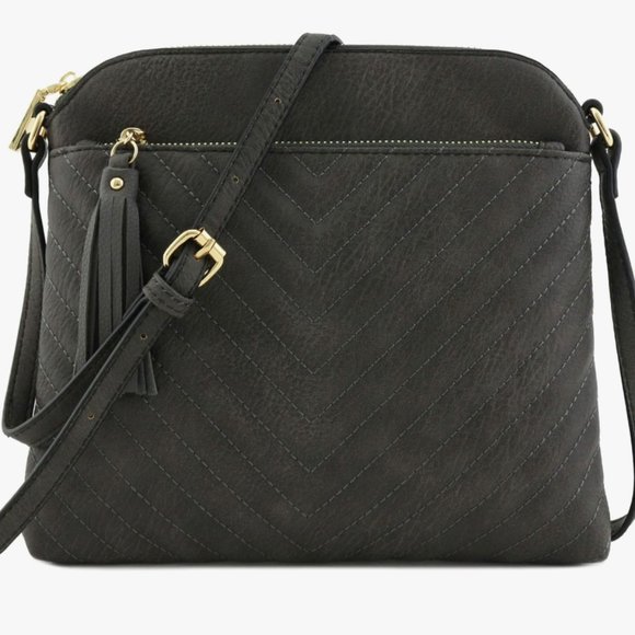 Amazon Handbags - Chevron Quilted Medium Crossbody Bag